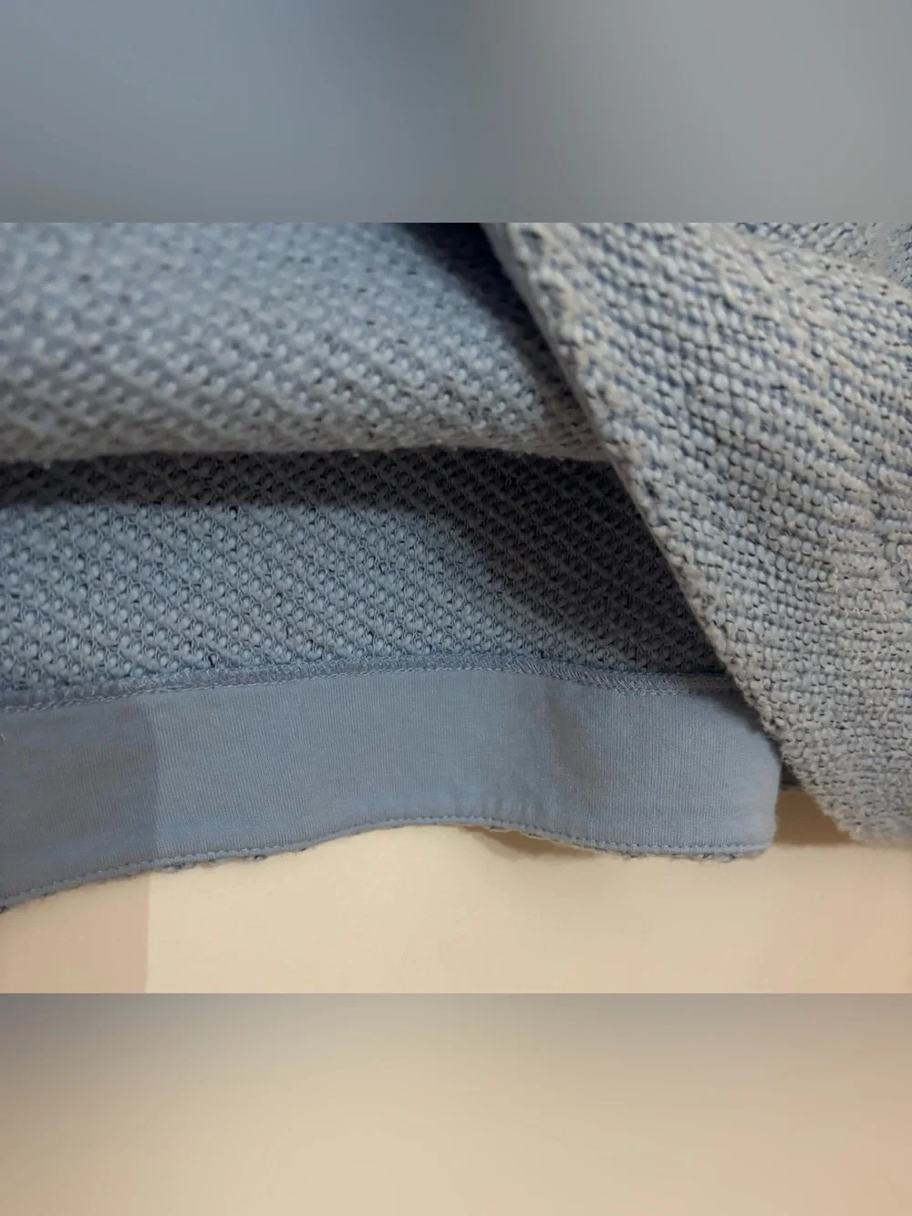 Soft Surroundings Light Blue Textured Loose Knit Cotton Quarter Zip Sweater PXL